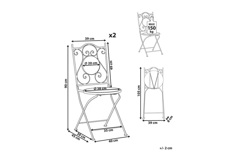 Trädgårdsstol set om 2 Civita - Utemöbler & utemiljö - Balkong & altan - Balkongmöbler - Balkongstol