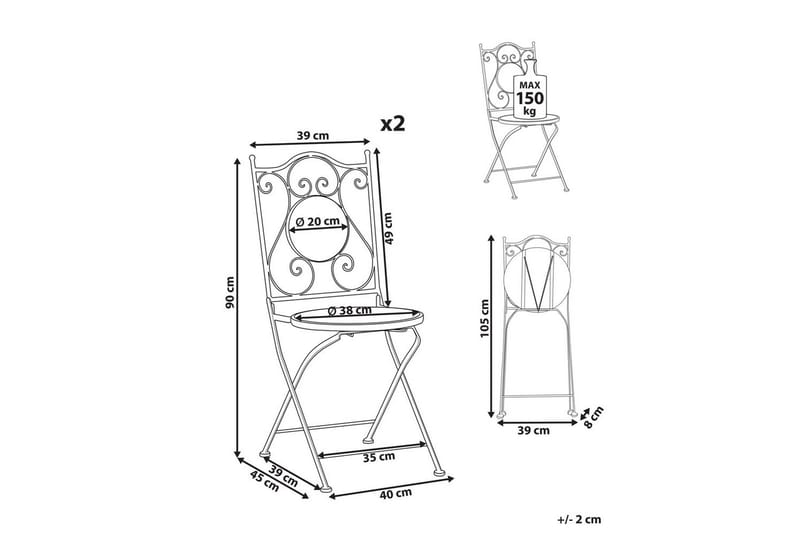 Trädgårdsstol set om 2 Cozzana - Utemöbler & utemiljö - Balkong & altan - Balkongmöbler - Balkongstol