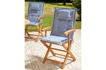 Trädgårdsstol set om 2 Maui II - Ljus trä, blå - Utemöbler & utemiljö - Balkong & altan - Balkongmöbler - Balkongstol