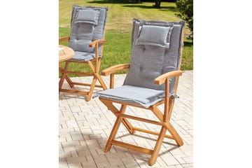 Trädgårdsstol set om 2 Maui II - Ljus trä, grå - Utemöbler & utemiljö - Balkong & altan - Balkongmöbler - Balkongstol