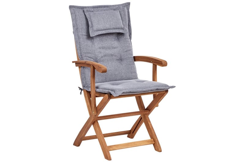 Trädgårdsstol set om 2 Maui II - Ljus trä, grå - Utemöbler & utemiljö - Balkong & altan - Balkongmöbler - Balkongstol