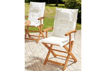 Trädgårdsstol set om 2 Maui II - Ljus trä, Off-white - Utemöbler & utemiljö - Balkong & altan - Balkongmöbler - Balkongstol