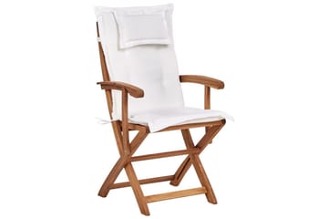 Trädgårdsstol set om 2 Maui II - Ljus trä, Off-white - Utemöbler & utemiljö - Balkong & altan - Balkongmöbler - Balkongstol