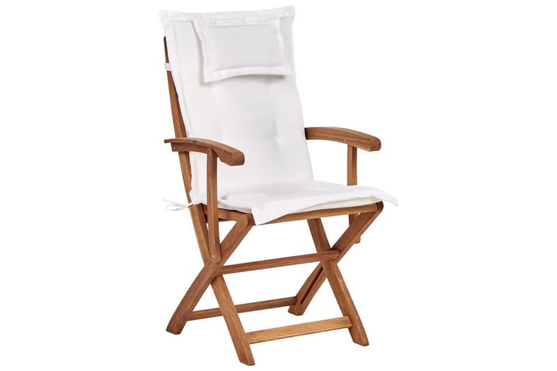 Trädgårdsstol set om 2 Maui II - Ljus trä, Off-white - Utemöbler & utemiljö - Balkong & altan - Balkongmöbler - Balkongstol