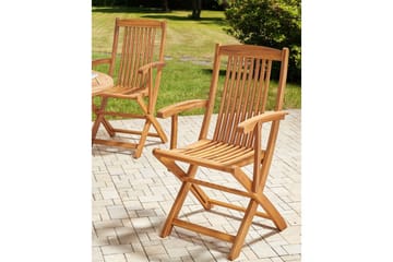 Trädgårdsstol set om 2 Maui II - Ljus trä - Utemöbler & utemiljö - Balkong & altan - Balkongmöbler - Balkongstol