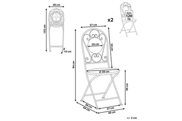 Trädgårdsstol set om 2 Spello - Utemöbler & utemiljö - Balkong & altan - Balkongmöbler - Balkongstol