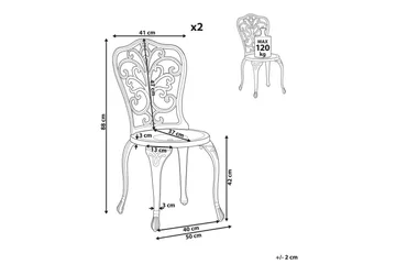 Trädgårdsstol set om 2 Triora - Vit - Utemöbler & utemiljö - Balkong & altan - Balkongmöbler - Balkongstol