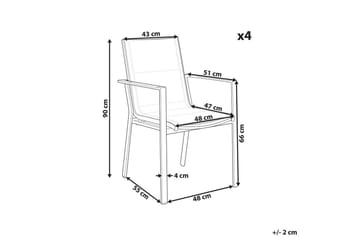 Trädgårdsstol set om 4 Busseto - Vit - Utemöbler & utemiljö - Balkong & altan - Balkongmöbler - Balkongstol