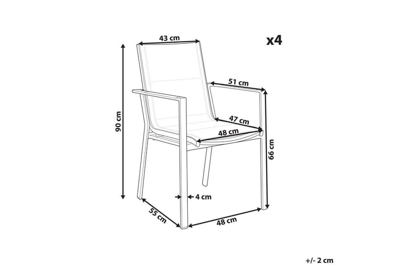 Trädgårdsstol set om 4 Busseto - Vit - Utemöbler & utemiljö - Balkong & altan - Balkongmöbler - Balkongstol