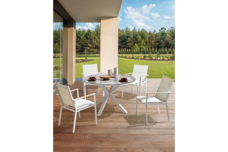 Trädgårdsstol set om 4 Busseto - Vit - Utemöbler & utemiljö - Balkong & altan - Balkongmöbler - Balkongstol