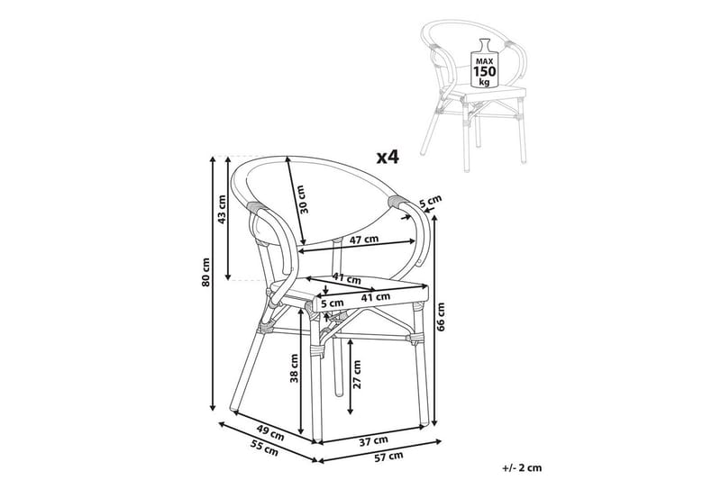 Trädgårdsstol set om 4 Caspri II - Utemöbler & utemiljö - Balkong & altan - Balkongmöbler - Balkongstol