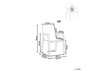 Trädgårdsstol set om 4 Tiano - Utemöbler & utemiljö - Balkong & altan - Balkongmöbler - Balkongstol