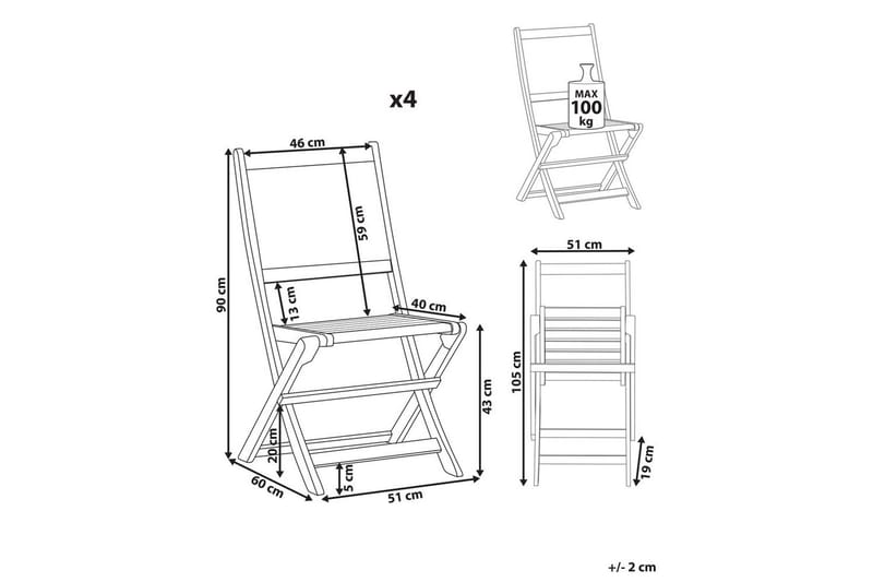 Trädgårdsstol set om 4 Paraggi - Utemöbler & utemiljö - Balkong & altan - Balkongmöbler - Balkongstol
