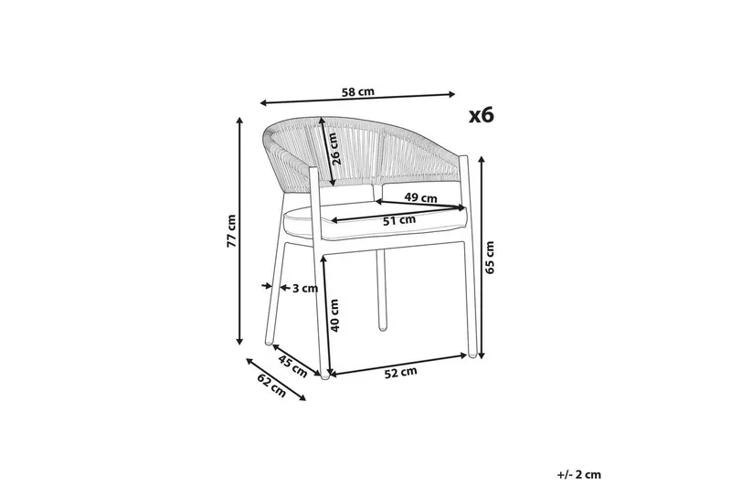 Trädgårdsstol set om 6 Flavia - Utemöbler & utemiljö - Balkong & altan - Balkongmöbler - Balkongstol
