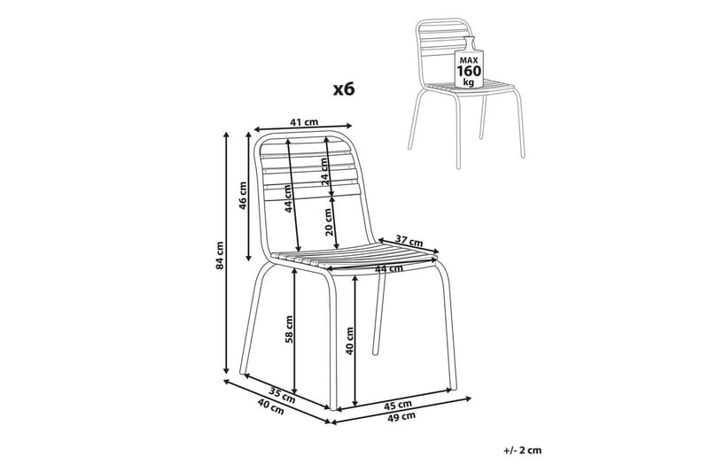 Trädgårdsstol set om 6 Vallese - Utemöbler & utemiljö - Balkong & altan - Balkongmöbler - Balkongstol