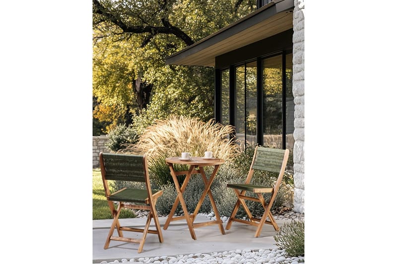 Trädgårdsstol Prossedi set om 2 Grönt/ljust trä - Grönt/ljust trä - Utemöbler & utemiljö - Balkong & altan - Balkongmöbler - Balkongstol