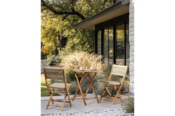 Trädgårdsstol Prossedi set om 2 Beige/ljust trä - Beige/ljust trä - Utemöbler & utemiljö - Balkong & altan - Balkongmöbler - Balkongstol