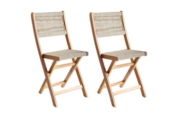 Trädgårdsstol Prossedi set om 2 Beige/ljust trä - Beige/ljust trä - Utemöbler & utemiljö - Balkong & altan - Balkongmöbler - Balkongstol