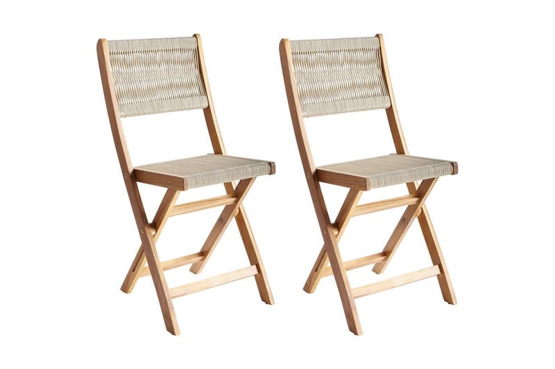Trädgårdsstol Prossedi set om 2 Beige/ljust trä, Beige/ljust trä