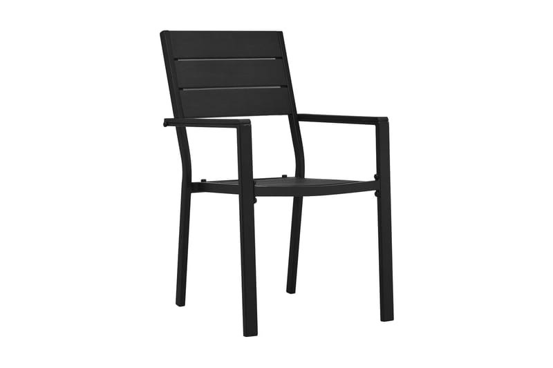 Trädgårdsstolar 2 st svart HDPE träutseende - Svart - Balkongstol - Matstol & karmstol utomhus Trädgårdsstolar 2 st svart HDPE träutseende - Svart - Balkongstol - Matstol & karmstol utomhus