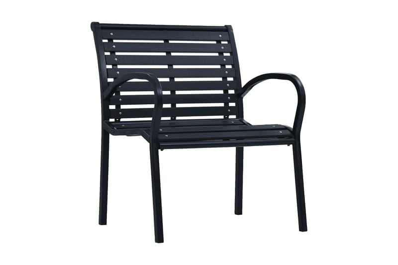 Trädgårdsstolar 2 st svart stål och WPC - Svart - Balkongstol - Matstol & karmstol utomhus