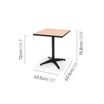 Utomhusbord Panama bistro 64 cm - trä/svart - Utemöbler & utemiljö - Balkong & altan - Balkongmöbler - Balkongbord