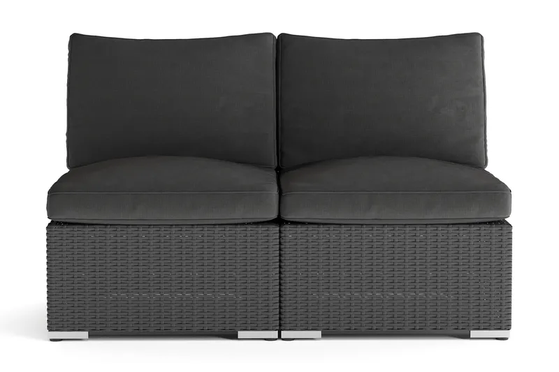 Wisconsin Loungesoffa Utomhus utan Armstöd 2-sits Konstrotting, Svart