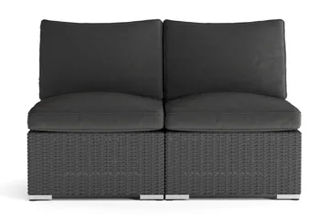 Wisconsin Loungesoffa Utomhus utan Armstöd 2-sits Konstrotting - Svart - Utemöbler & utemiljö - Balkong & altan - Balkongmöbler - Balkongsoffa