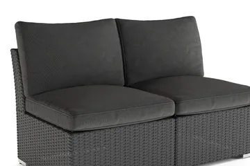 Wisconsin Loungesoffa Utomhus utan Armstöd 2-sits Konstrotting - Svart - Utemöbler & utemiljö - Balkong & altan - Balkongmöbler - Balkongsoffa