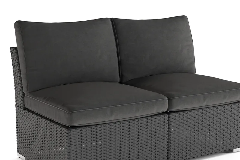 Wisconsin Loungesoffa Utomhus utan Armstöd 2-sits Konstrotting - Svart - Utemöbler & utemiljö - Balkong & altan - Balkongmöbler - Balkongsoffa