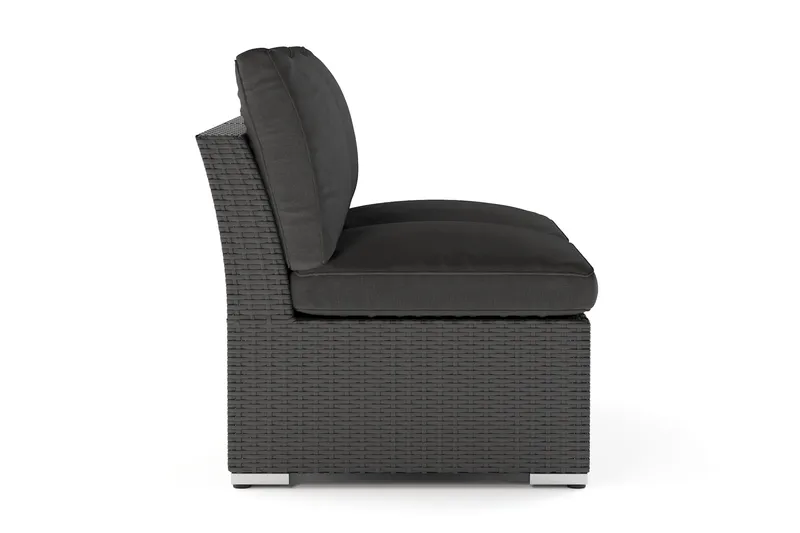 Wisconsin Loungesoffa Utomhus utan Armstöd 2-sits Konstrotting - Svart - Utemöbler & utemiljö - Balkong & altan - Balkongmöbler - Balkongsoffa