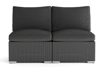 Wisconsin Loungesoffa Utomhus utan Armstöd 2-sits Konstrotting - Svart - Utemöbler & utemiljö - Loungemöbler - Loungesoffor