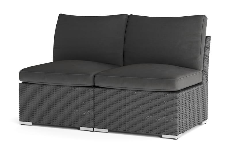 Wisconsin Loungesoffa Utomhus utan Armstöd 2-sits Konstrotting - Svart - Utemöbler & utemiljö - Loungemöbler - Loungesoffor