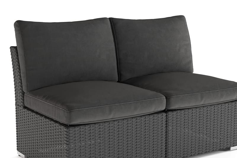Wisconsin Loungesoffa Utomhus utan Armstöd 2-sits Konstrotting - Svart - Utemöbler & utemiljö - Loungemöbler - Loungesoffor