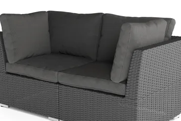 Wisconsin Premium Loungesoffa Utomhus med Armstöd 2-sits Konstrotting - Svart - Utemöbler & utemiljö - Balkong & altan - Balkongmöbler - Balkongsoffa