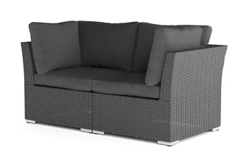 Wisconsin Premium Loungesoffa Utomhus med Armstöd 2-sits Konstrotting - Svart - Utemöbler & utemiljö - Balkong & altan - Balkongmöbler - Balkongsoffa