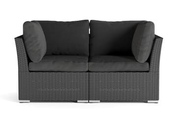 Wisconsin Premium Loungesoffa Utomhus med Armstöd 2-sits Konstrotting - Svart - Utemöbler & utemiljö - Loungemöbler - Loungesoffor