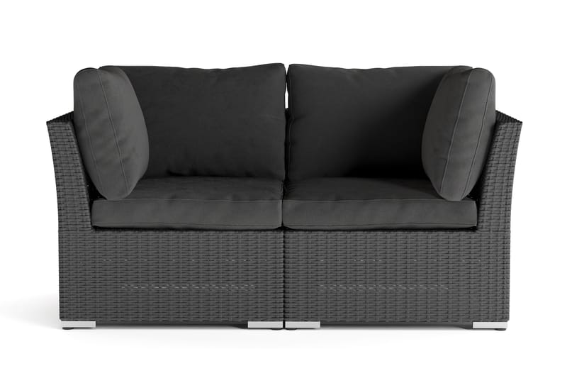 Wisconsin Premium Loungesoffa Utomhus med Armstöd 2-sits Konstrotting - Svart - Utemöbler & utemiljö - Loungemöbler - Loungesoffor