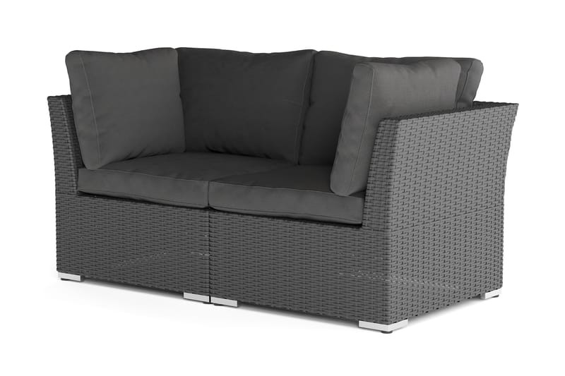 Wisconsin Premium Loungesoffa Utomhus med Armstöd 2-sits Konstrotting - Svart - Utemöbler & utemiljö - Loungemöbler - Loungesoffor