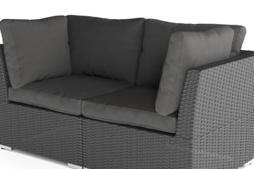 Wisconsin Premium Loungesoffa Utomhus med Armstöd 2-sits Konstrotting - Svart - Utemöbler & utemiljö - Loungemöbler - Loungesoffor