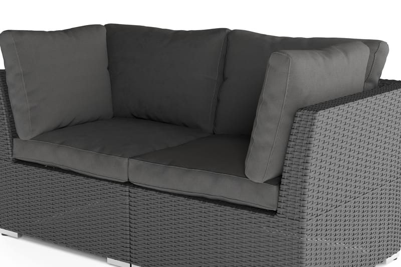 Wisconsin Premium Loungesoffa Utomhus med Armstöd 2-sits Konstrotting - Svart - Utemöbler & utemiljö - Loungemöbler - Loungesoffor