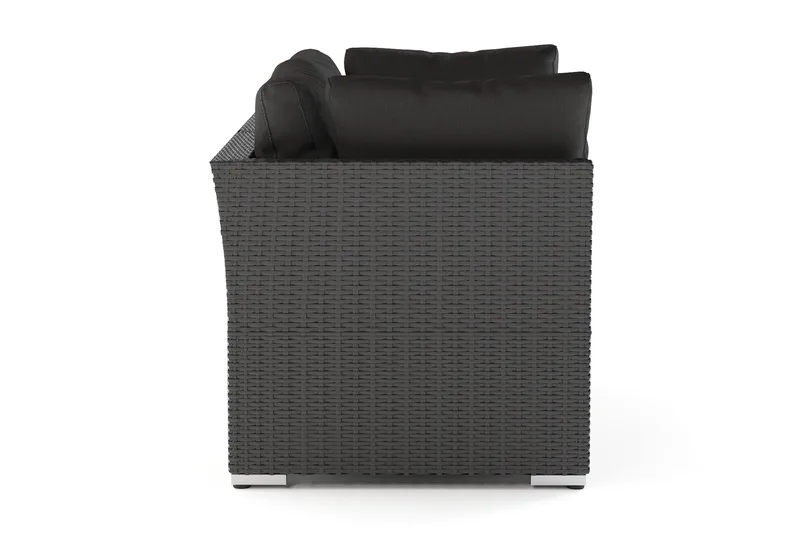 Wisconsin Premium Loungesoffa Utomhus med Armstöd 2-sits Konstrotting - Svart - Utemöbler & utemiljö - Balkong & altan - Balkongmöbler - Balkongsoffa
