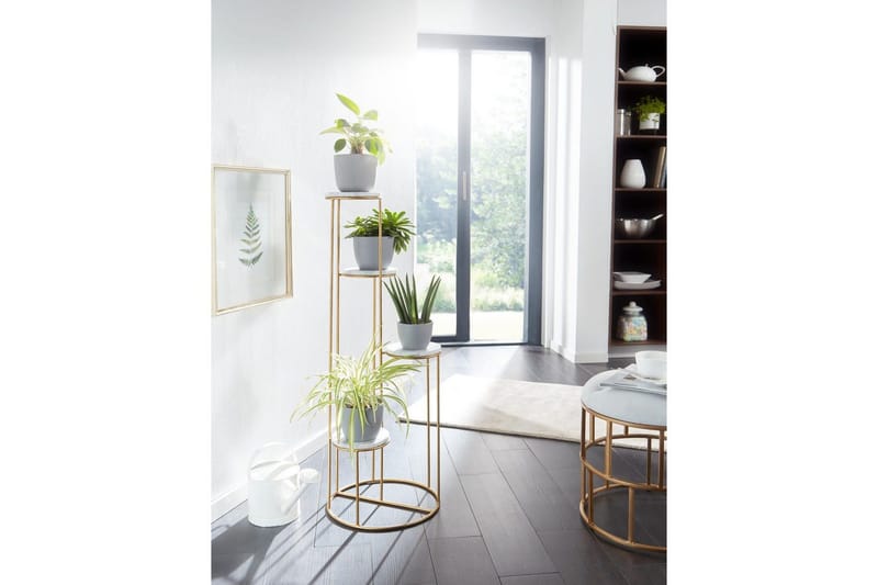 Stående hylla Wohnling Äkta marmortopp blomma ståtlig metallbas modern - Utemöbler & utemiljö - Balkong & altan - Balkongodling