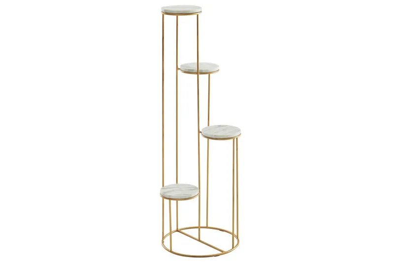 Stående hylla Wohnling Äkta marmortopp blomma ståtlig metallbas modern