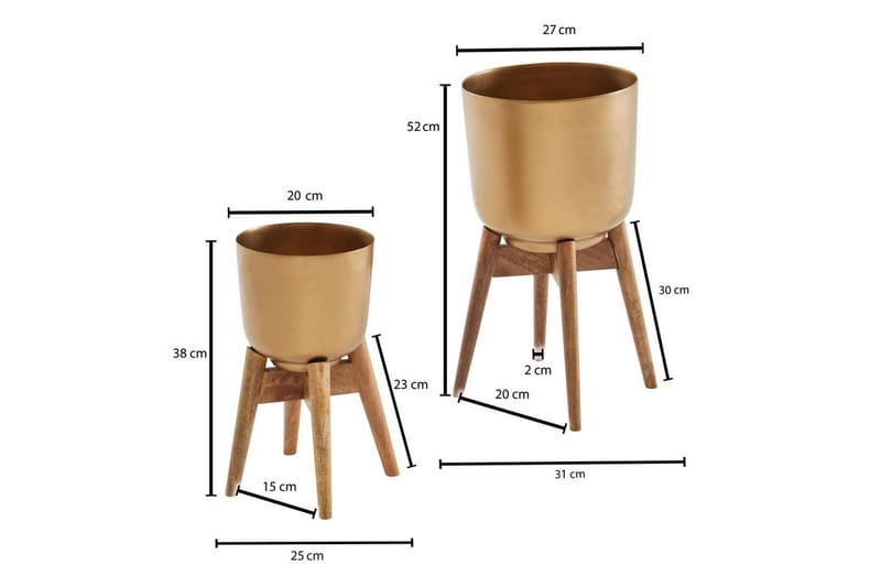 Vas Wohnling Set om 2 Aluminium Blomväxtkruka Modern - Utemöbler & utemiljö - Balkong & altan - Balkongodling