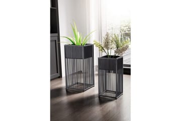 Vas Wohnling Set om 2 metall blomma växtkruka filigran gallerlook modern - Utemöbler & utemiljö - Balkong & altan - Balkongodling