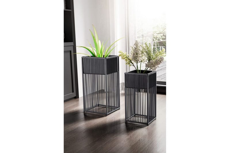Vas Wohnling Set om 2 metall blomma växtkruka filigran gallerlook modern - Utemöbler & utemiljö - Balkong & altan - Balkongodling