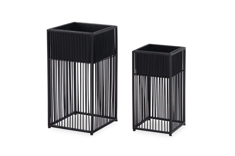 Vas Wohnling Set om 2 metall blomma växtkruka filigran gallerlook modern - Utemöbler & utemiljö - Balkong & altan - Balkongodling