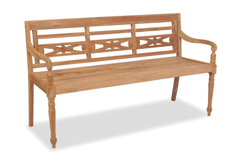 Bataviabänk 150 cm teak - Sittdyna & ryggdyna utemöbler