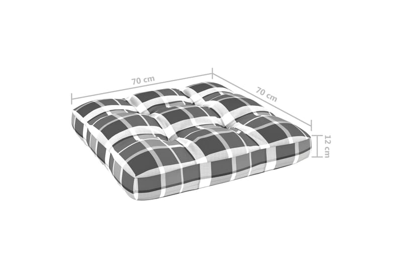 Dyna till pallsoffa grått rutmönster 70x70x10 cm - Flerfärgad - Soffdyna & bänkdyna utemöbler